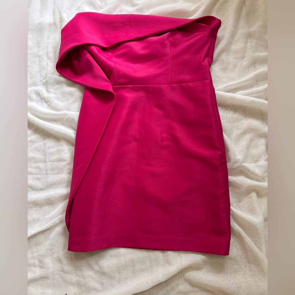 Hot Pink Strapless Mini Dress – Size M